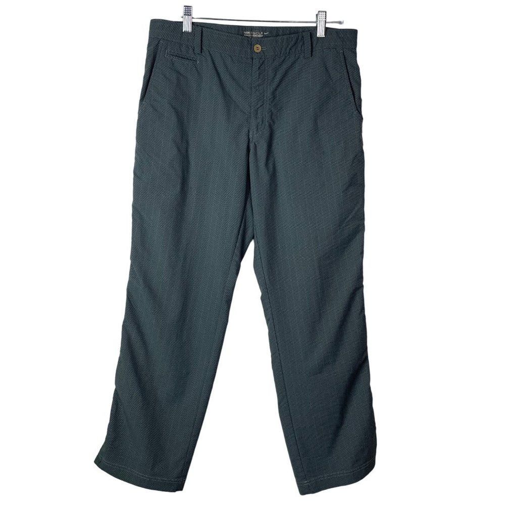 Nike Golf Mens Pants Tour Performance Gray Check Print Size 34 x 30 Flat Front